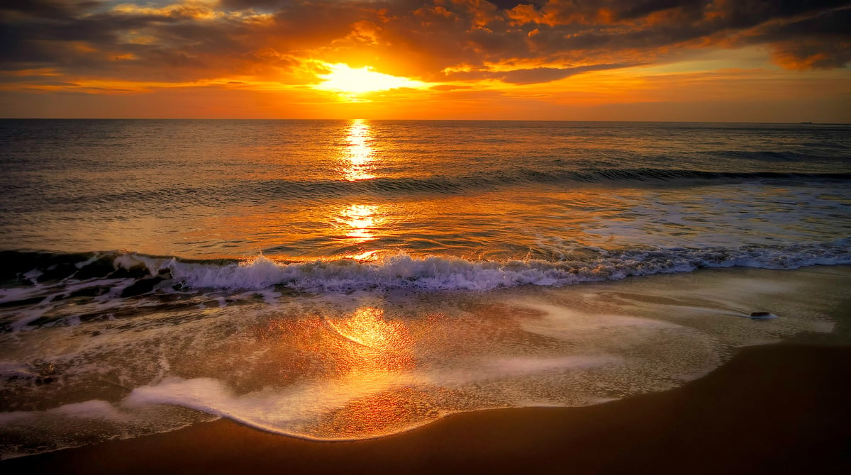 Ocean Waves during Sunset